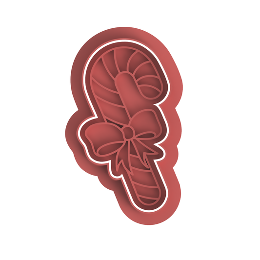 Candy Cane With Bow Cutter/stamp