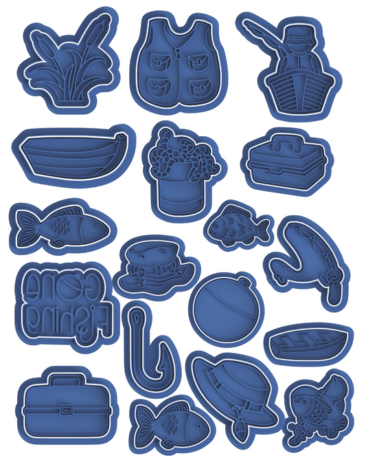 Gone Fishing Set Cutter/Stamp