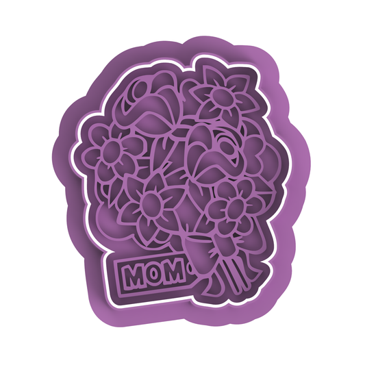 Flower Bouquet with mom tag cutter/stamp
