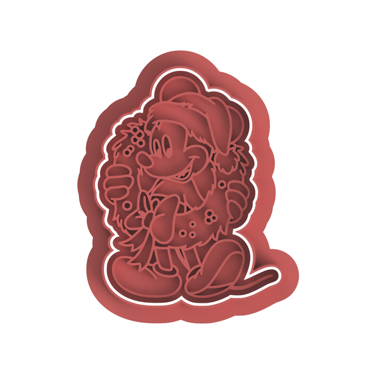 Christmas Mickey Wreath Cutter Stamp
