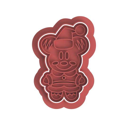 Christmas Mickey and Minnie #1  Cutter Stamp