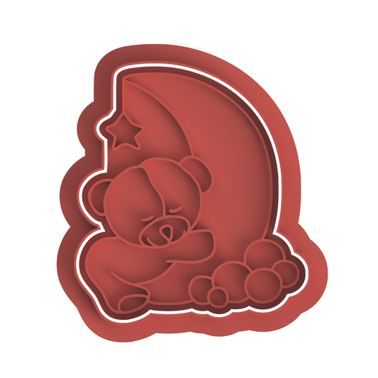 Bear with moon and clouds Cutter/embosser