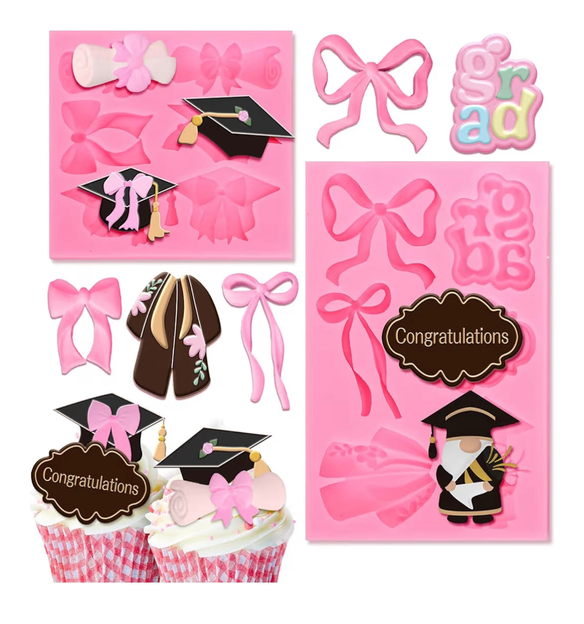 Graduation / Bows Silicone molds
