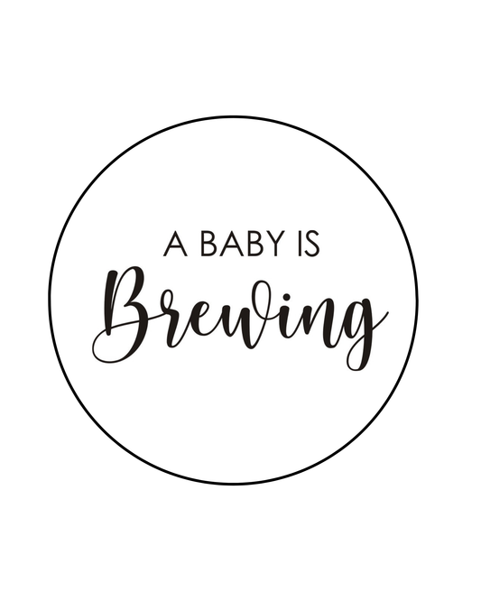 A baby is brewing stamp