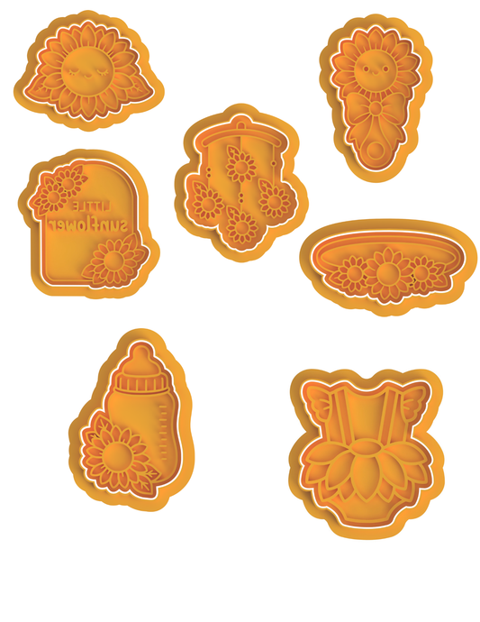Sunflower Baby set  cutter/stamp