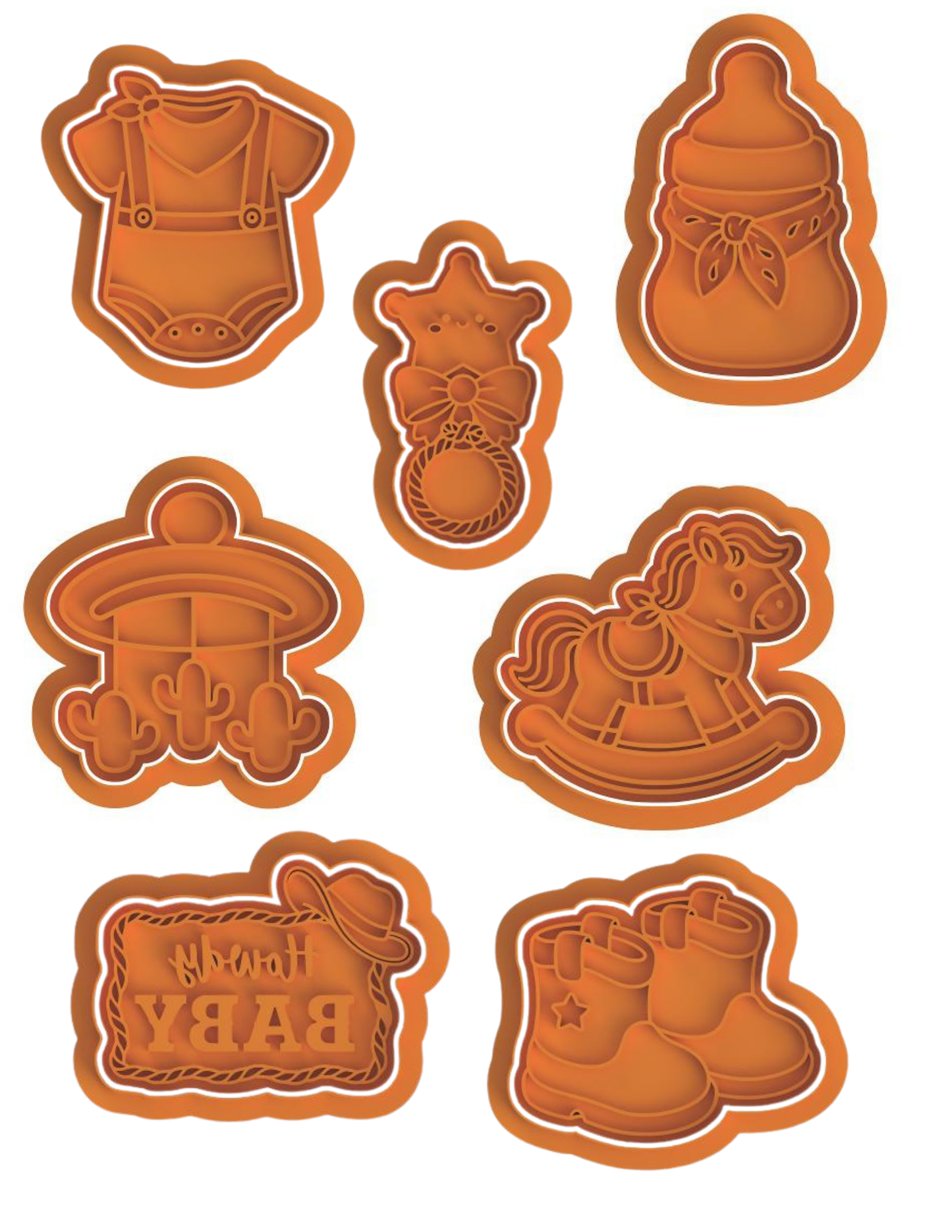 Mini Baby Cowboy Theme set  cutter/stamp