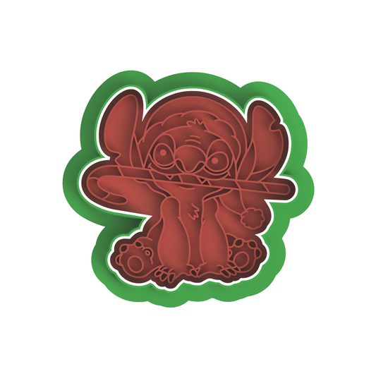 Stitch with Candy Cane Cutter/Stamp