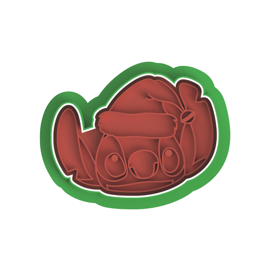 Stitch with Santa Hat Cutter/Stamp