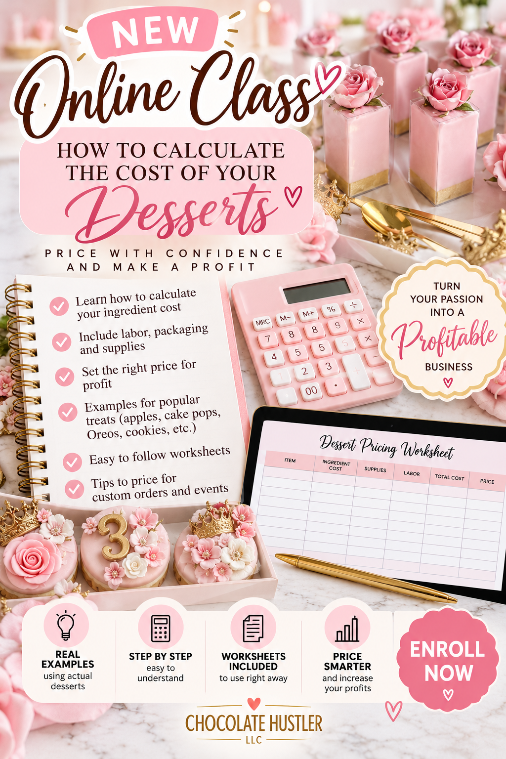 How to calculate the cost of your desserts Online class