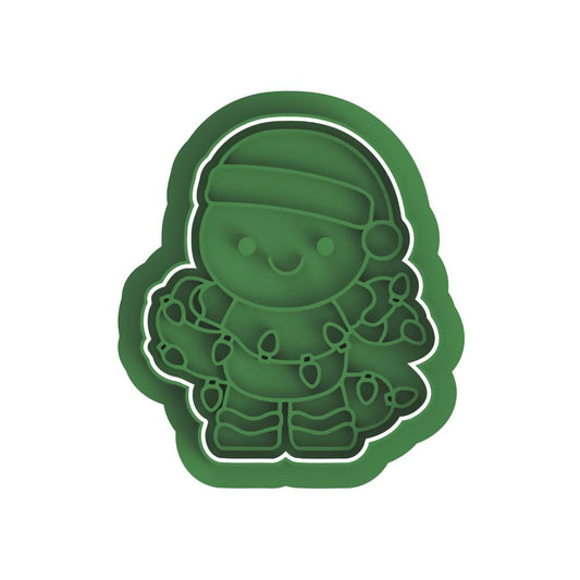 Gingerbread with Christmas Lights Frame/cutter