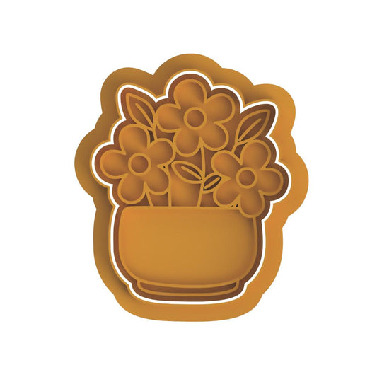 Flowers in pot cutter & Stamp