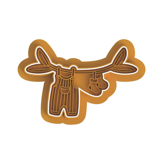Boy Romper hanging from branch Cutter & Stamp