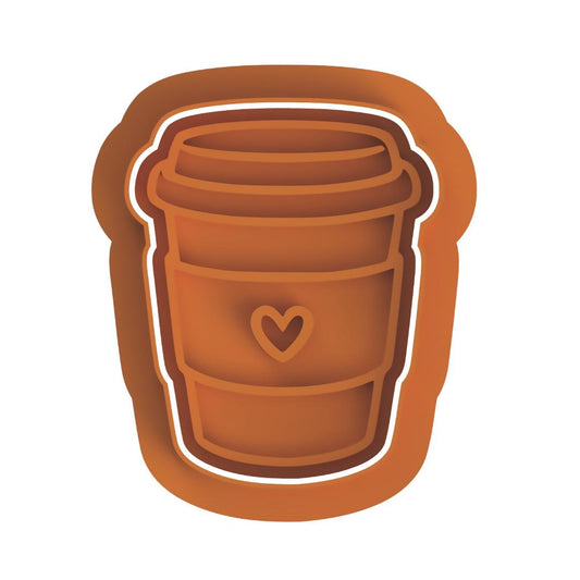 Coffe Cup with heart  Stamp & cutter