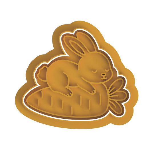 Bunny Sleeping on carrot Stamp & Cutter