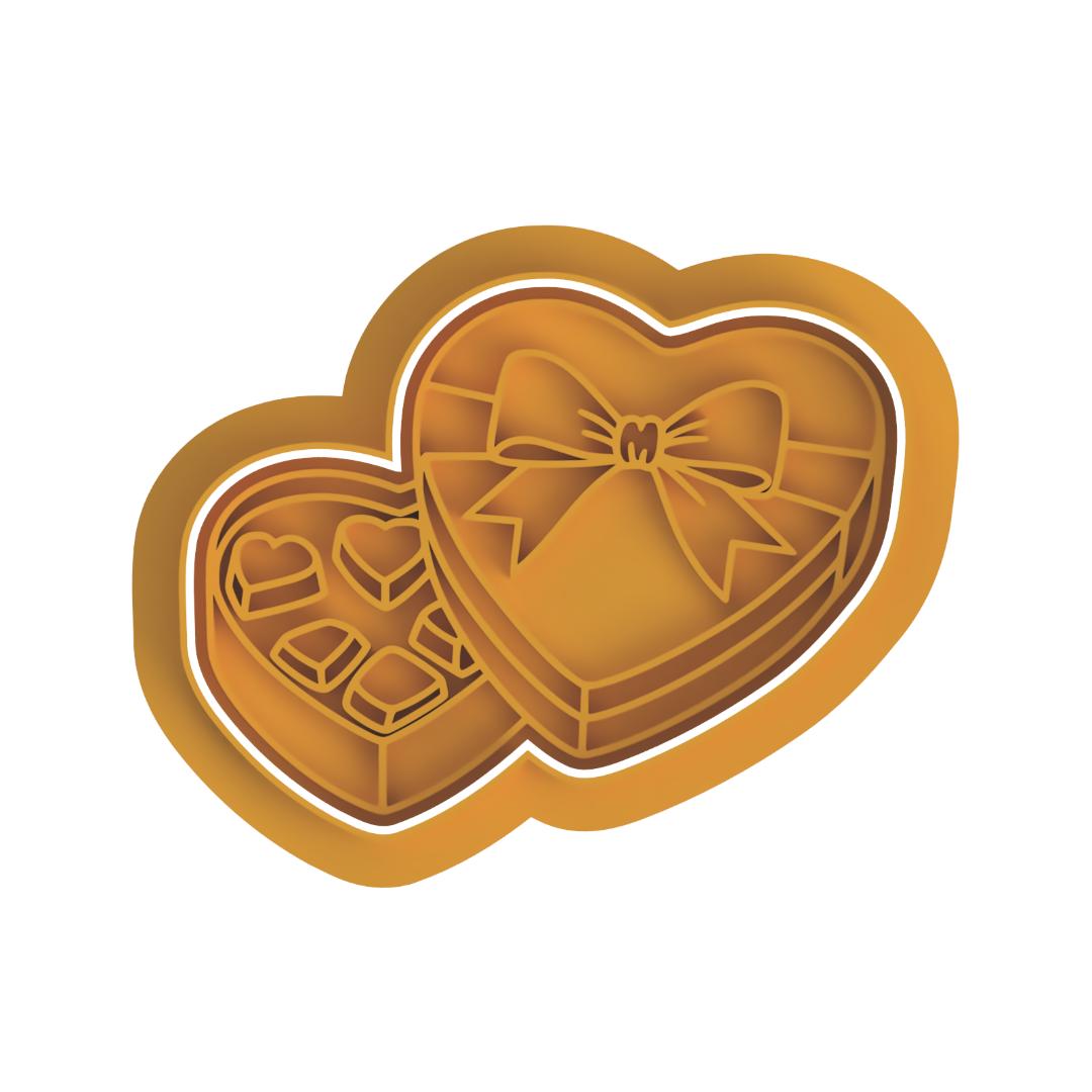 Heart shaped chocolate box Cutter & Stamp