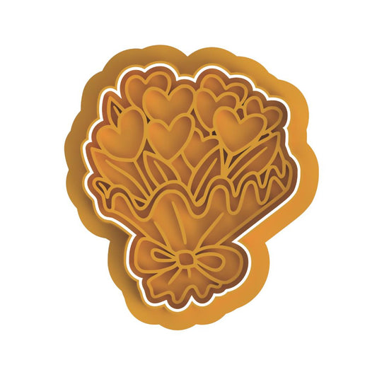 Heart shaped Flower Bouquet Cutter & Stamp