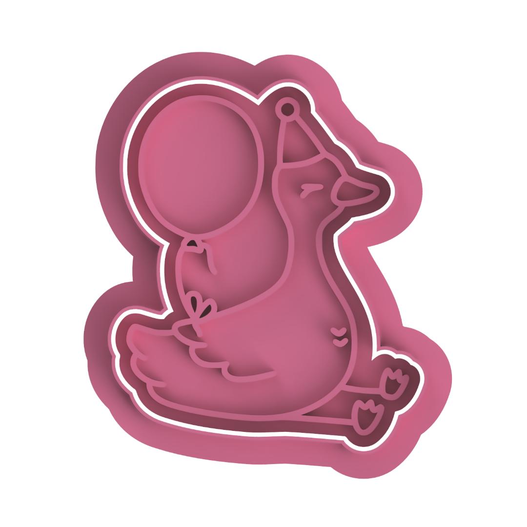 Sitting Goose with balloon stamp/cutter