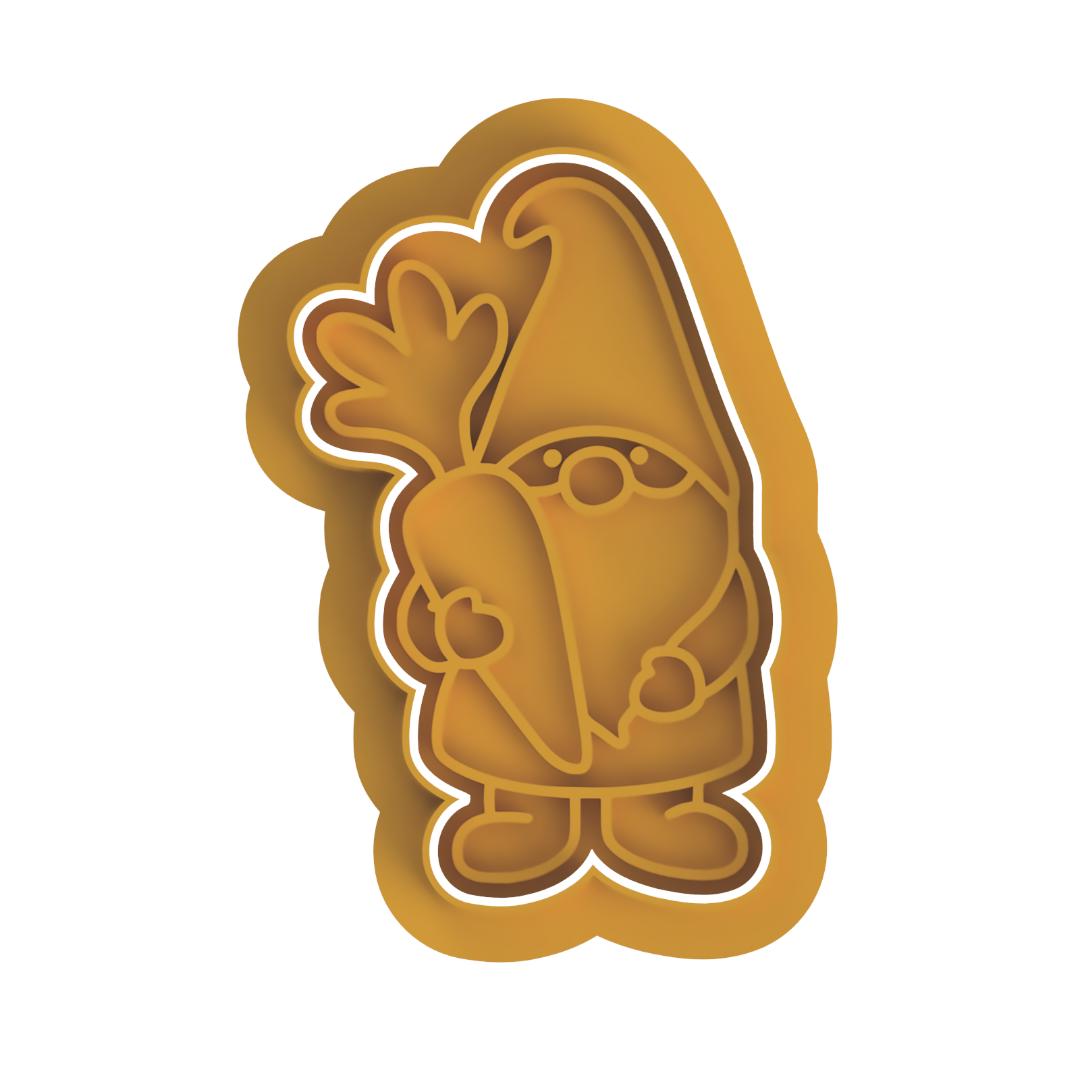 Gnome Holding Carrot Stamp & Cutter