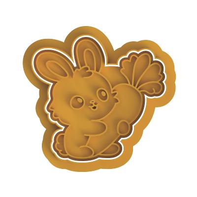 Bunny Holding Carrot Stamp & Cutter