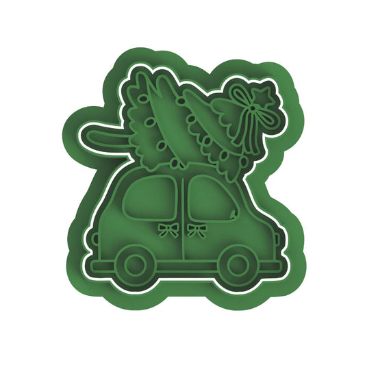 Christmas Tree on top of the Car Frame/cutter