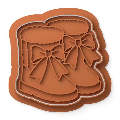 Winter boots with bows cutter/stamp