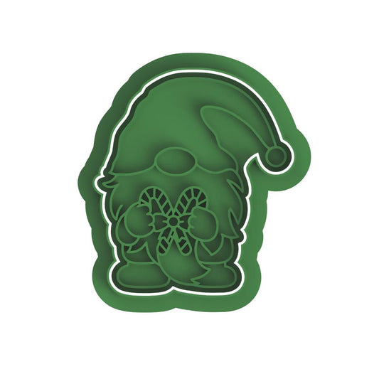 Gnome with candy canes  Frame/cutter