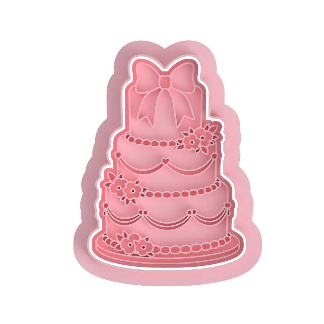 3 tier cake with florals Cutter/Embosser