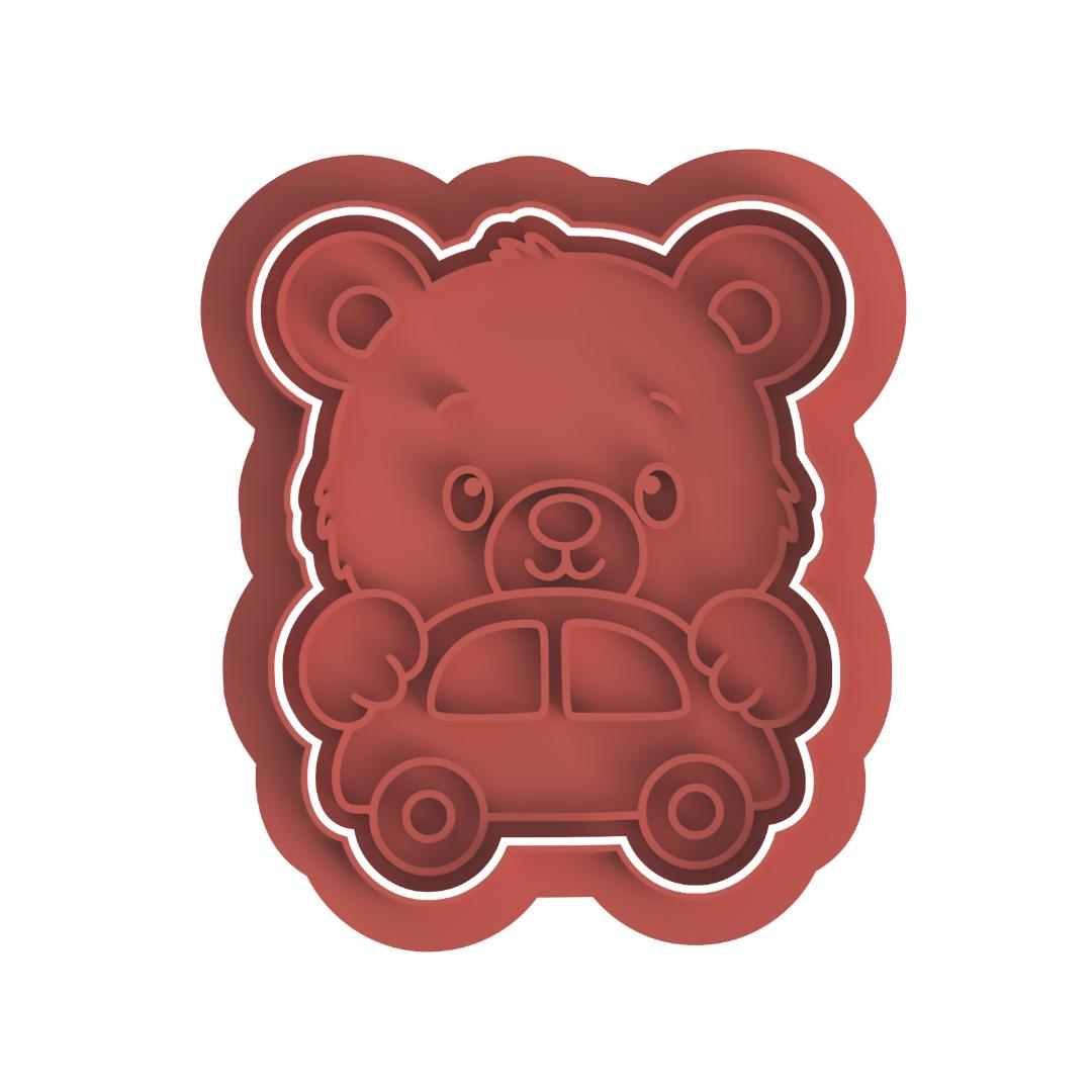 Bear with car stamp/cutter