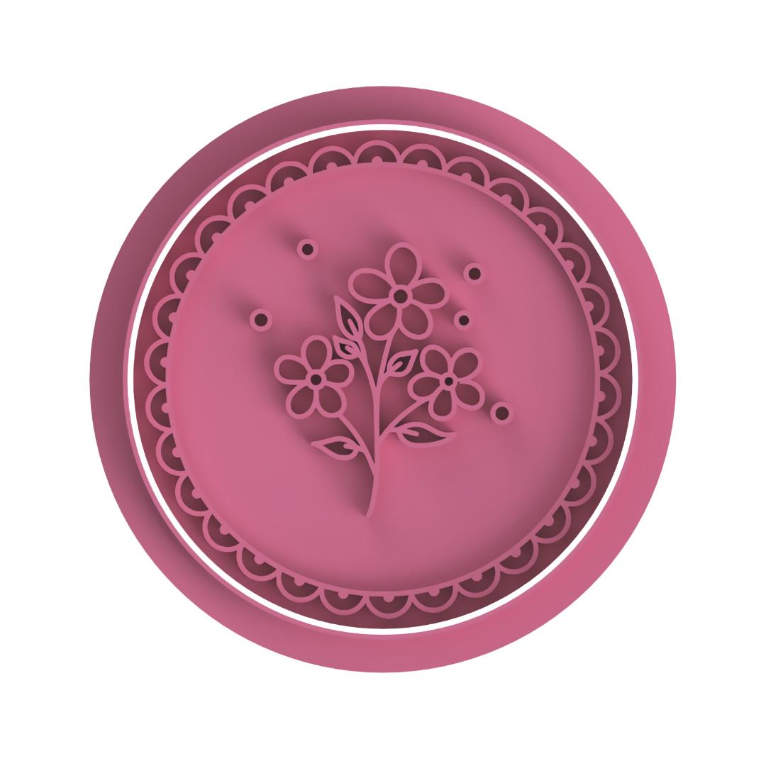 Round Doily Flower stamp/cutter