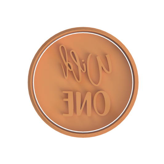 Wild one round stamp
