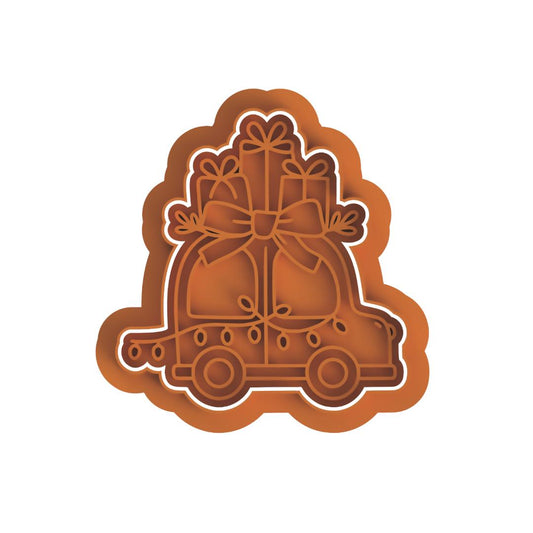 Car with gifts stamp/cutter