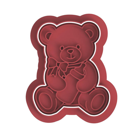 Bear holding bottle Stamp & Cutter