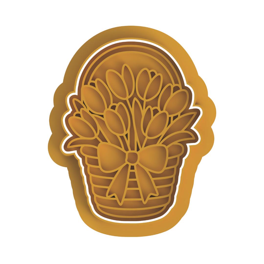 Basket of Tulips Stamp & Cutter