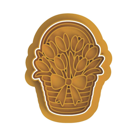 Basket of Tulips Stamp & Cutter