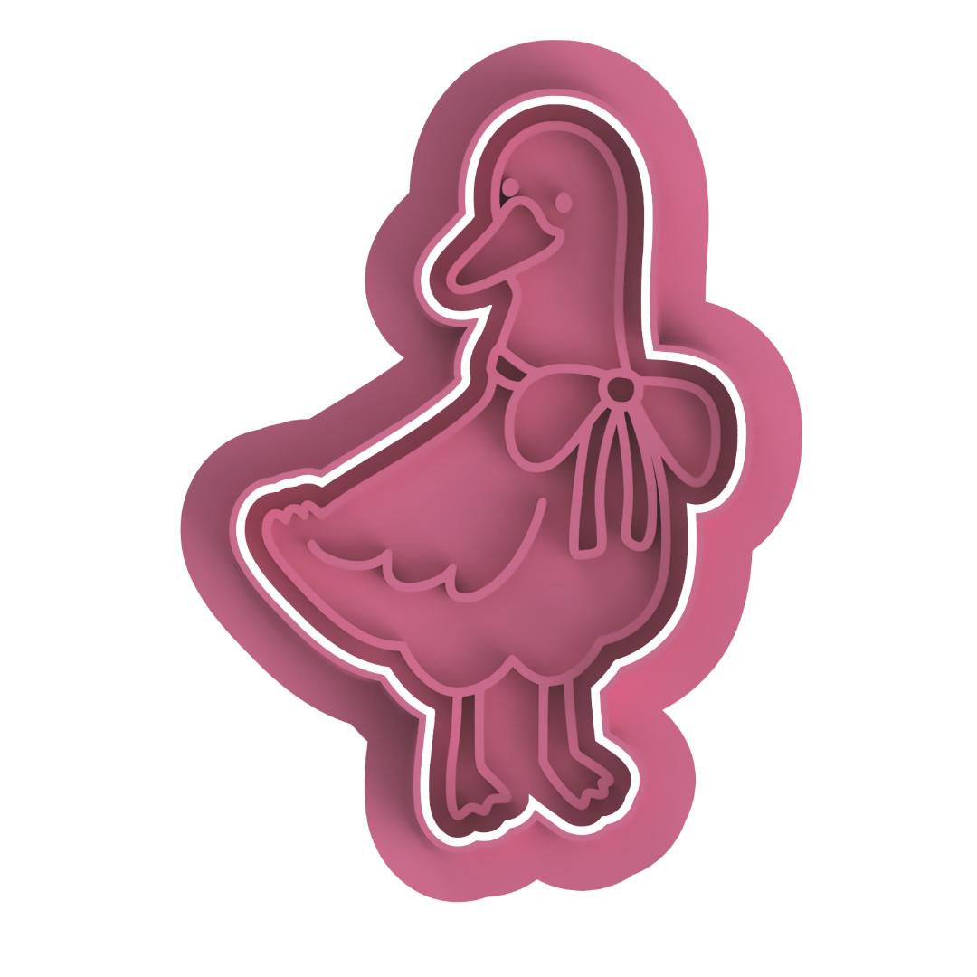 Goose with Bow on neck stamp/cutter #5