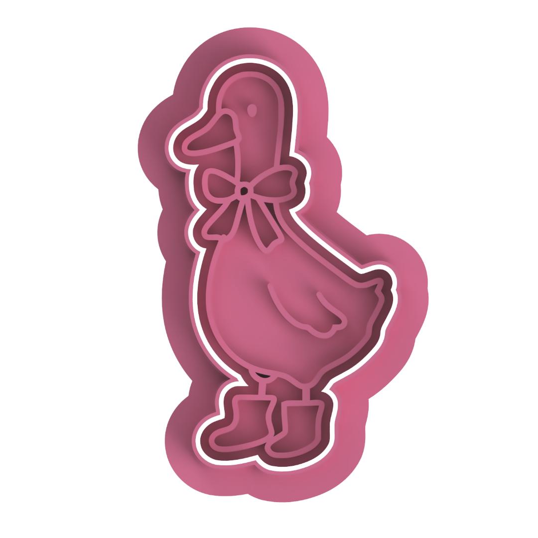 Goose with Bow on neck stamp/cutter #4