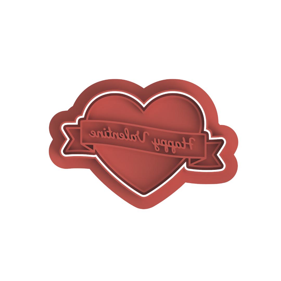 Heart Happy Valentine Cutter & Stamp