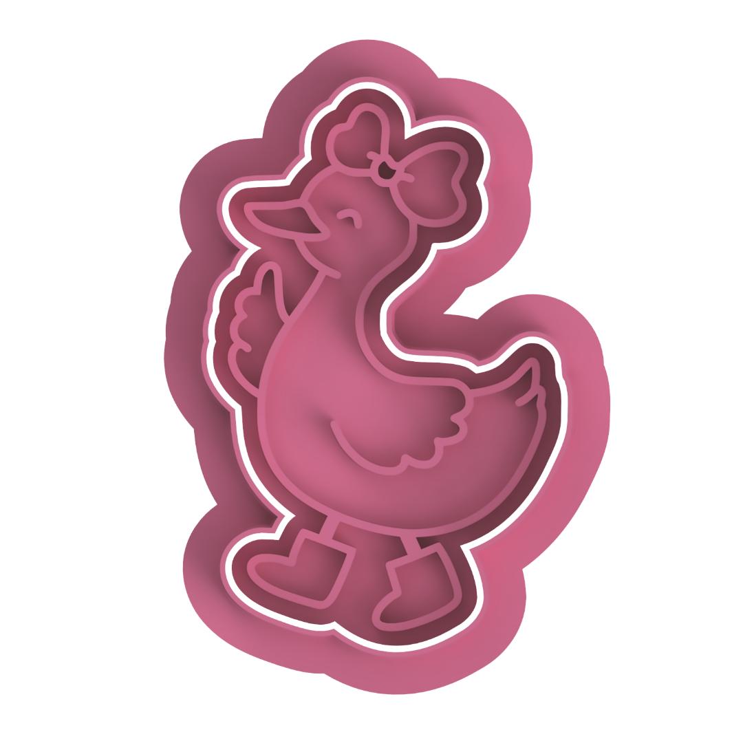 Goose with Bow stamp/cutter