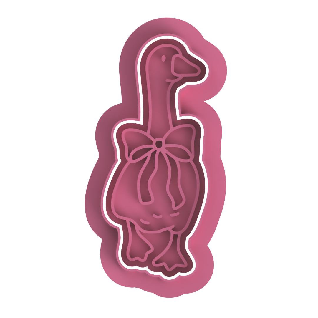 Goose with Bow on neck stamp/cutter #1