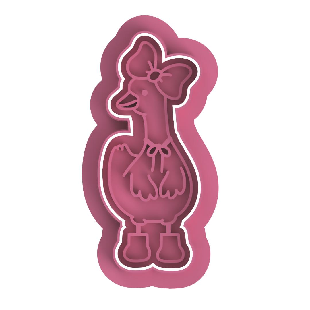 Girl Goose with Bow stamp/cutter #2