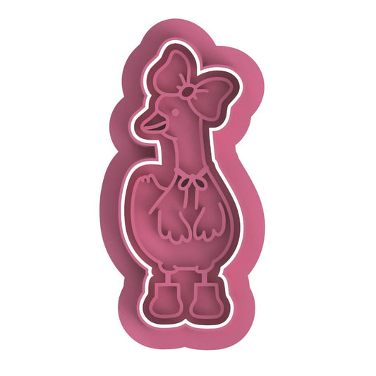 Girl Goose with Bow stamp/cutter #2