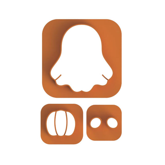 Ghost with pumpkin Cutter leaves Cutter