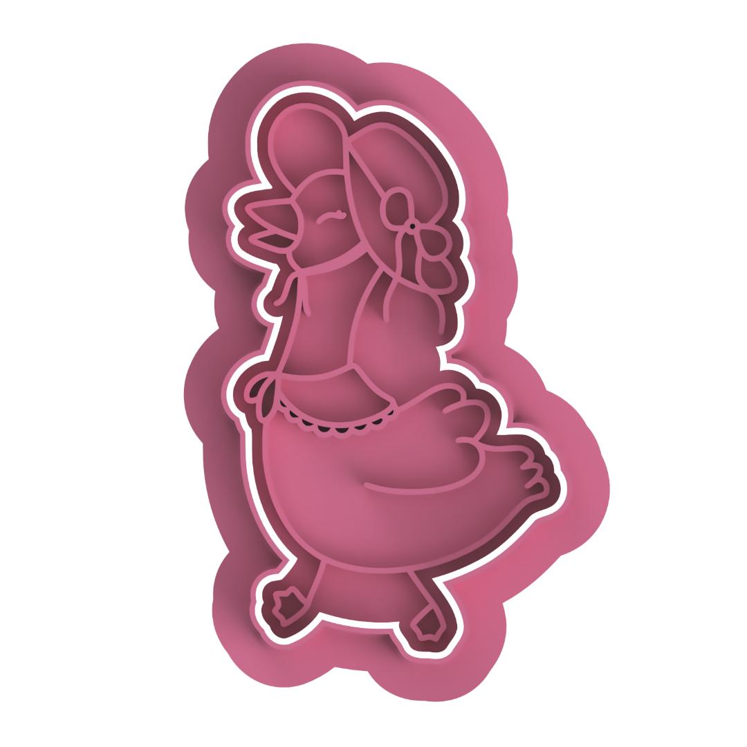 Girl Goose with hat stamp/cutter #1