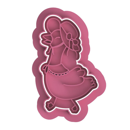 Girl Goose with hat stamp/cutter #1