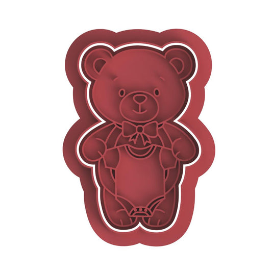Bear holding onesieStamp & Cutter