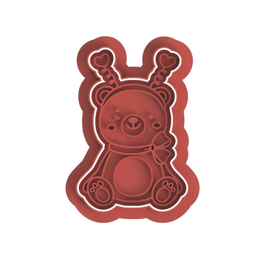 Cute Valentines Bear  Cutter & Stamp