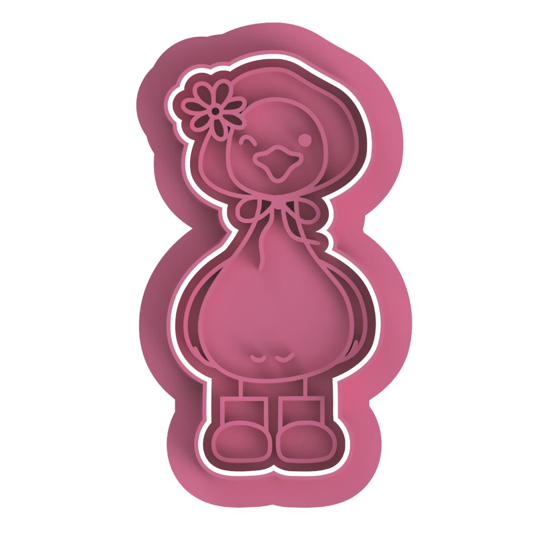 Girl Goose with hat stamp/cutter #2