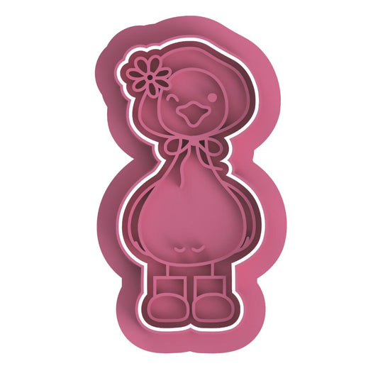 Girl Goose with hat stamp/cutter #2