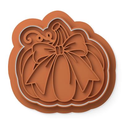 Pumpkin with bow cutter/stamp