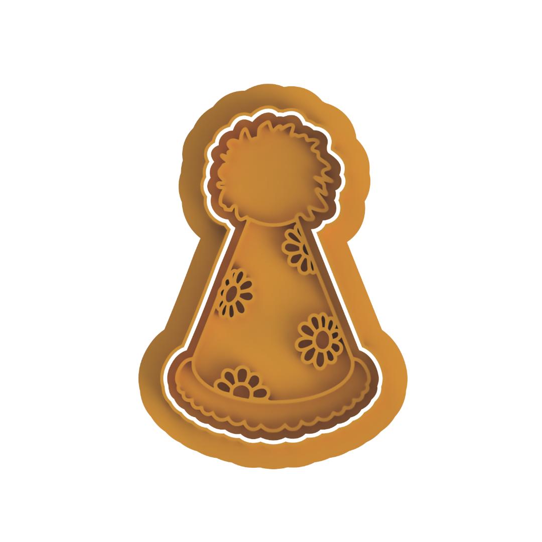 Party Hat with daisy Cutter & Stamp